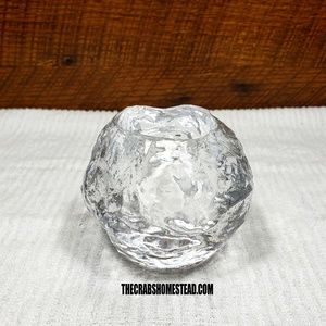 Kostya Boda Crystal Snowball Votive